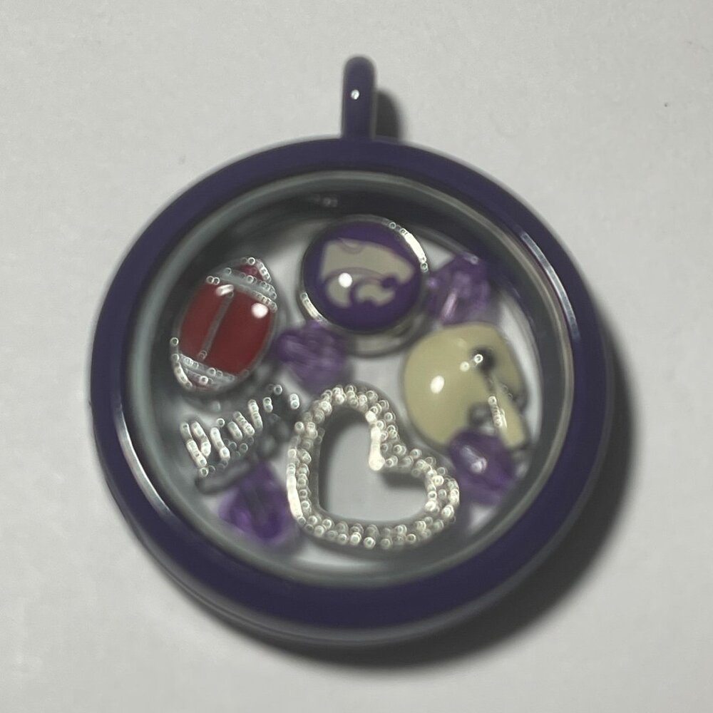 Kansas State Wildcats NCAA Memory Charm Locket w/ 22 IN chain NEW